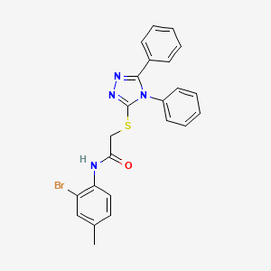 molecular formula C23H19BrN4OS B3644401 N-(2-bromo-4-methylphenyl)-2-[(4,5-diphenyl-1,2,4-triazol-3-yl)sulfanyl]acetamide 