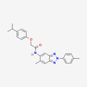 N-[6-methyl-2-(4-methylphenyl)-2H-benzotriazol-5-yl]-2-[4-(propan-2-yl)phenoxy]acetamide