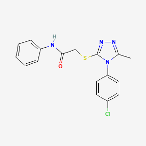 molecular formula C17H15ClN4OS B3644460 2-{[4-(4-chlorophenyl)-5-methyl-4H-1,2,4-triazol-3-yl]sulfanyl}-N-phenylacetamide 