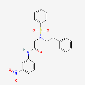 molecular formula C22H21N3O5S B3644485 N-(3-nitrophenyl)-N~2~-(2-phenylethyl)-N~2~-(phenylsulfonyl)glycinamide 