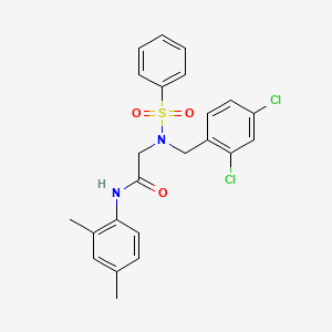 molecular formula C23H22Cl2N2O3S B3644487 N~2~-(2,4-dichlorobenzyl)-N-(2,4-dimethylphenyl)-N~2~-(phenylsulfonyl)glycinamide 