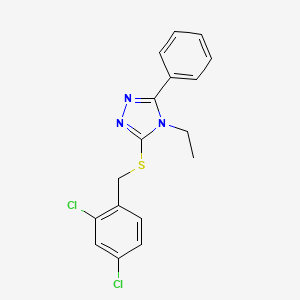 molecular formula C17H15Cl2N3S B3644495 3-[(2,4-dichlorobenzyl)thio]-4-ethyl-5-phenyl-4H-1,2,4-triazole 