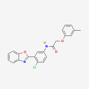 molecular formula C22H17ClN2O3 B3644513 N-[3-(1,3-benzoxazol-2-yl)-4-chlorophenyl]-2-(3-methylphenoxy)acetamide 