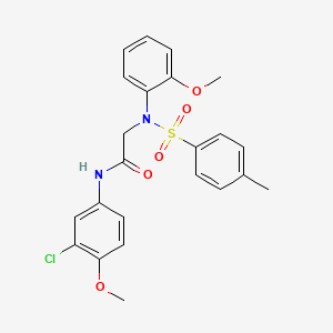 N-(3-CHLORO-4-METHOXYPHENYL)-2-[N-(2-METHOXYPHENYL)4-METHYLBENZENESULFONAMIDO]ACETAMIDE