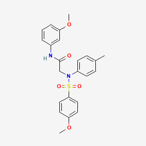 molecular formula C23H24N2O5S B3644594 N-(3-METHOXYPHENYL)-2-[N-(4-METHYLPHENYL)4-METHOXYBENZENESULFONAMIDO]ACETAMIDE 