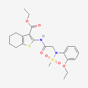 molecular formula C22H28N2O6S2 B3644620 ethyl 2-{[N-(2-ethoxyphenyl)-N-(methylsulfonyl)glycyl]amino}-4,5,6,7-tetrahydro-1-benzothiophene-3-carboxylate 