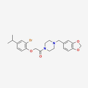 1-(1,3-benzodioxol-5-ylmethyl)-4-[(2-bromo-4-isopropylphenoxy)acetyl]piperazine