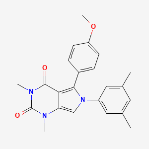 6-(3,5-DIMETHYLPHENYL)-5-(4-METHOXYPHENYL)-1,3-DIMETHYL-1H,2H,3H,4H,6H-PYRROLO[3,4-D]PYRIMIDINE-2,4-DIONE