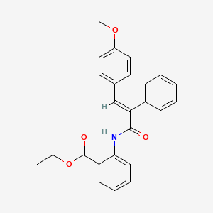 ethyl 2-[[(E)-3-(4-methoxyphenyl)-2-phenylprop-2-enoyl]amino]benzoate