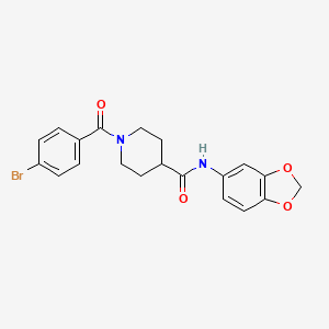 N-1,3-benzodioxol-5-yl-1-(4-bromobenzoyl)-4-piperidinecarboxamide