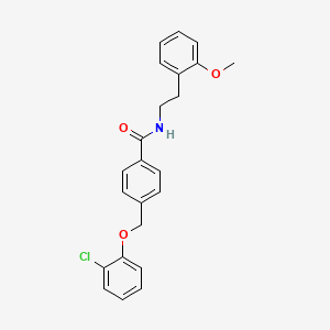 molecular formula C23H22ClNO3 B3644718 4-[(2-CHLOROPHENOXY)METHYL]-N-(2-METHOXYPHENETHYL)BENZAMIDE 