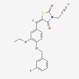 (5E)-5-[[3-ethoxy-4-[(3-fluorophenyl)methoxy]phenyl]methylidene]-3-prop-2-ynyl-1,3-thiazolidine-2,4-dione