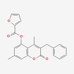 molecular formula C23H18O5 B3644764 3-benzyl-4,7-dimethyl-2-oxo-2H-chromen-5-yl furan-2-carboxylate 