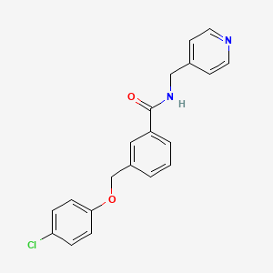 molecular formula C20H17ClN2O2 B3644774 3-[(4-CHLOROPHENOXY)METHYL]-N-[(PYRIDIN-4-YL)METHYL]BENZAMIDE 