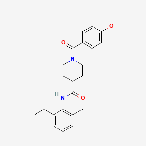 molecular formula C23H28N2O3 B3644779 N-(2-ethyl-6-methylphenyl)-1-[(4-methoxyphenyl)carbonyl]piperidine-4-carboxamide 