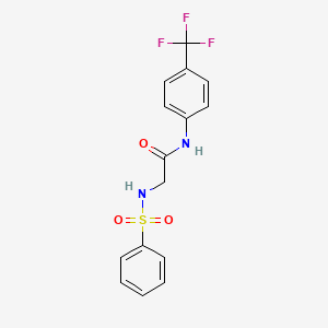 molecular formula C15H13F3N2O3S B3644803 N~2~-(phenylsulfonyl)-N~1~-[4-(trifluoromethyl)phenyl]glycinamide 