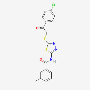 N-(5-{[2-(4-chlorophenyl)-2-oxoethyl]sulfanyl}-1,3,4-thiadiazol-2-yl)-3-methylbenzamide