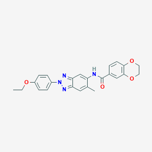 molecular formula C24H22N4O4 B364485 N-[2-(4-ethoxyphenyl)-6-methylbenzotriazol-5-yl]-2,3-dihydro-1,4-benzodioxine-6-carboxamide CAS No. 371133-98-1