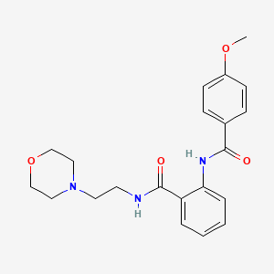 molecular formula C21H25N3O4 B3644862 2-[(4-methoxybenzoyl)amino]-N-[2-(4-morpholinyl)ethyl]benzamide 