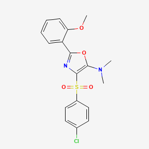 4-[(4-chlorophenyl)sulfonyl]-2-(2-methoxyphenyl)-N,N-dimethyl-1,3-oxazol-5-amine