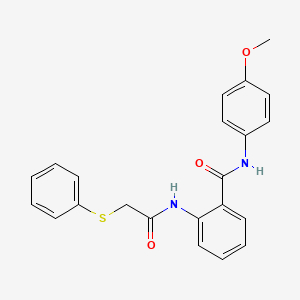 molecular formula C22H20N2O3S B3644904 N-(4-methoxyphenyl)-2-{[(phenylthio)acetyl]amino}benzamide 