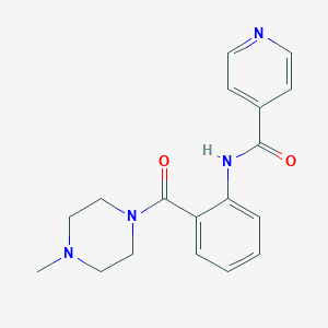 molecular formula C18H20N4O2 B364492 N-[2-(4-methylpiperazine-1-carbonyl)phenyl]pyridine-4-carboxamide CAS No. 677320-22-8