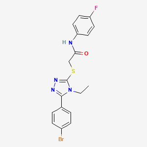 2-{[5-(4-bromophenyl)-4-ethyl-4H-1,2,4-triazol-3-yl]sulfanyl}-N-(4-fluorophenyl)acetamide