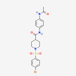 molecular formula C20H22BrN3O4S B3644984 N-[4-(acetylamino)phenyl]-1-[(4-bromophenyl)sulfonyl]piperidine-4-carboxamide 