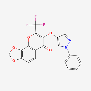 7-[(1-phenyl-1H-pyrazol-4-yl)oxy]-8-(trifluoromethyl)-6H-[1,3]dioxolo[4,5-h]chromen-6-one