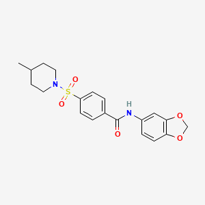 N-1,3-benzodioxol-5-yl-4-[(4-methyl-1-piperidinyl)sulfonyl]benzamide