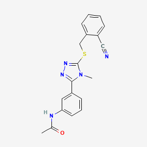 N-(3-{5-[(2-cyanobenzyl)sulfanyl]-4-methyl-4H-1,2,4-triazol-3-yl}phenyl)acetamide