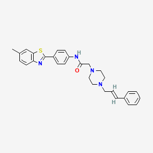 N-[4-(6-methyl-1,3-benzothiazol-2-yl)phenyl]-2-{4-[(2E)-3-phenylprop-2-en-1-yl]piperazin-1-yl}acetamide