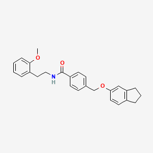 molecular formula C26H27NO3 B3645022 4-[(2,3-dihydro-1H-inden-5-yloxy)methyl]-N-[2-(2-methoxyphenyl)ethyl]benzamide 