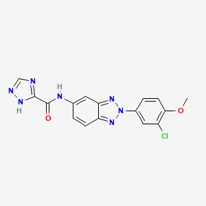 N-[2-(3-chloro-4-methoxyphenyl)benzotriazol-5-yl]-1H-1,2,4-triazole-5-carboxamide