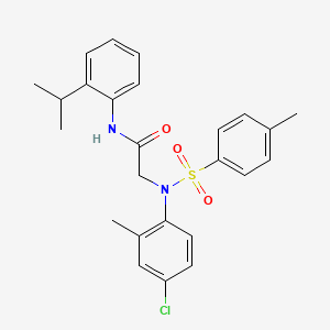 molecular formula C25H27ClN2O3S B3645073 N~2~-(4-chloro-2-methylphenyl)-N~1~-(2-isopropylphenyl)-N~2~-[(4-methylphenyl)sulfonyl]glycinamide 