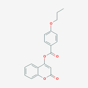 molecular formula C19H16O5 B364508 2-oxo-2H-chromen-4-yl 4-propoxybenzoate CAS No. 858745-29-6
