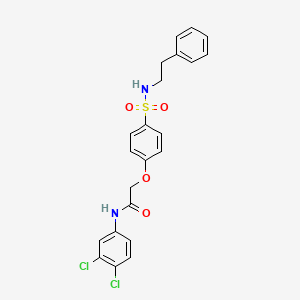 molecular formula C22H20Cl2N2O4S B3645102 N-(3,4-dichlorophenyl)-2-[4-(2-phenylethylsulfamoyl)phenoxy]acetamide 