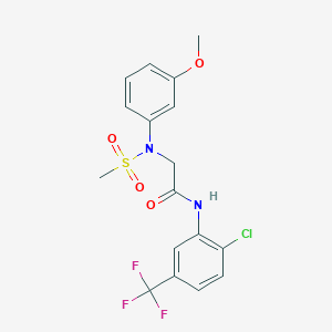 molecular formula C17H16ClF3N2O4S B3645116 N~1~-[2-chloro-5-(trifluoromethyl)phenyl]-N~2~-(3-methoxyphenyl)-N~2~-(methylsulfonyl)glycinamide 