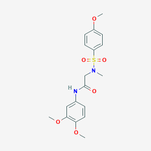 molecular formula C18H22N2O6S B3645127 N-(3,4-dimethoxyphenyl)-N~2~-[(4-methoxyphenyl)sulfonyl]-N~2~-methylglycinamide 