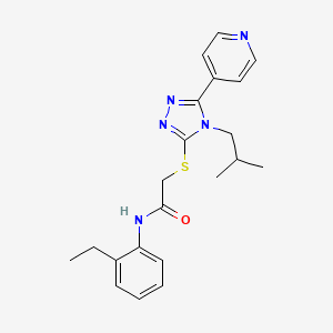 molecular formula C21H25N5OS B3645137 N-(2-ethylphenyl)-2-{[4-isobutyl-5-(4-pyridinyl)-4H-1,2,4-triazol-3-yl]thio}acetamide 