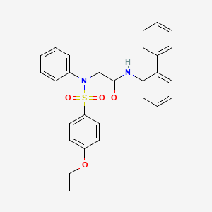 molecular formula C28H26N2O4S B3645161 N~1~-2-biphenylyl-N~2~-[(4-ethoxyphenyl)sulfonyl]-N~2~-phenylglycinamide 