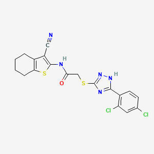 N-(3-cyano-4,5,6,7-tetrahydro-1-benzothiophen-2-yl)-2-{[5-(2,4-dichlorophenyl)-1H-1,2,4-triazol-3-yl]sulfanyl}acetamide