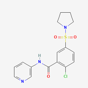 2-chloro-N-3-pyridinyl-5-(1-pyrrolidinylsulfonyl)benzamide