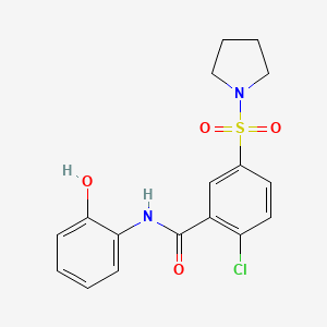 molecular formula C17H17ClN2O4S B3645191 2-chloro-N-(2-hydroxyphenyl)-5-pyrrolidin-1-ylsulfonylbenzamide 