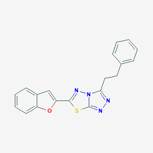 molecular formula C19H14N4OS B364522 6-(1-Benzofuran-2-yl)-3-(2-phenylethyl)[1,2,4]triazolo[3,4-b][1,3,4]thiadiazole CAS No. 929846-77-5