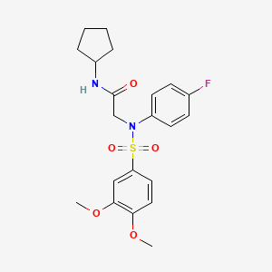 N-cyclopentyl-N~2~-[(3,4-dimethoxyphenyl)sulfonyl]-N~2~-(4-fluorophenyl)glycinamide