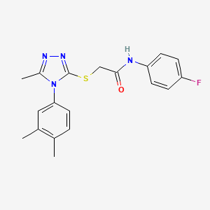 2-[[4-(3,4-dimethylphenyl)-5-methyl-1,2,4-triazol-3-yl]sulfanyl]-N-(4-fluorophenyl)acetamide