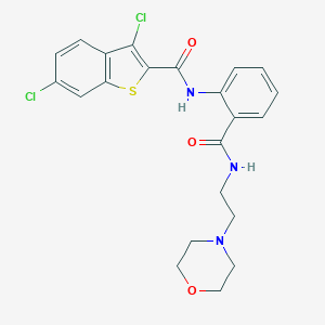 molecular formula C22H21Cl2N3O3S B364524 3,6-dichloro-N-(2-{[2-(morpholin-4-yl)ethyl]carbamoyl}phenyl)-1-benzothiophene-2-carboxamide CAS No. 929965-68-4