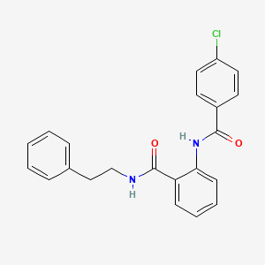 molecular formula C22H19ClN2O2 B3645257 2-[(4-chlorobenzoyl)amino]-N-(2-phenylethyl)benzamide 