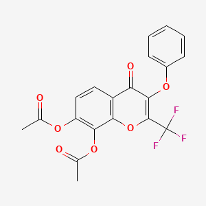 7-(acetyloxy)-4-oxo-3-phenoxy-2-(trifluoromethyl)-4H-chromen-8-yl acetate